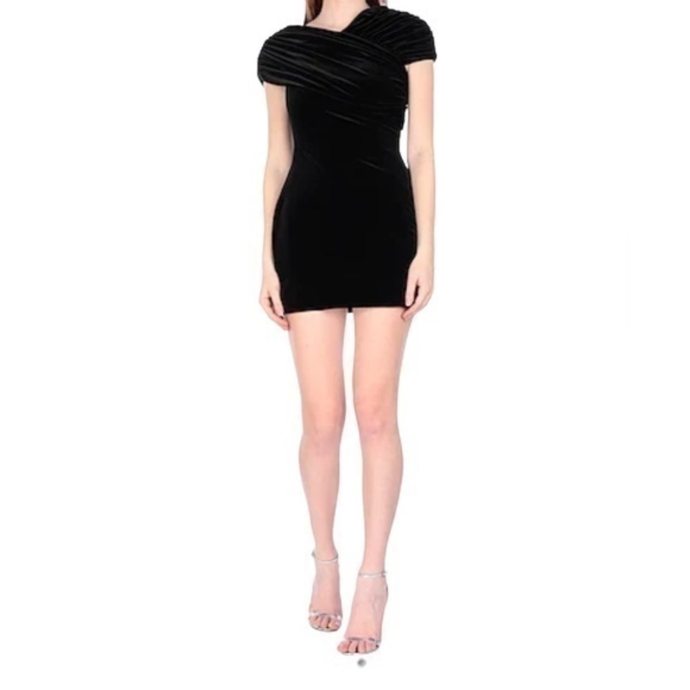 Christopher Kane Stretch Velvet black mini dress new Without tags